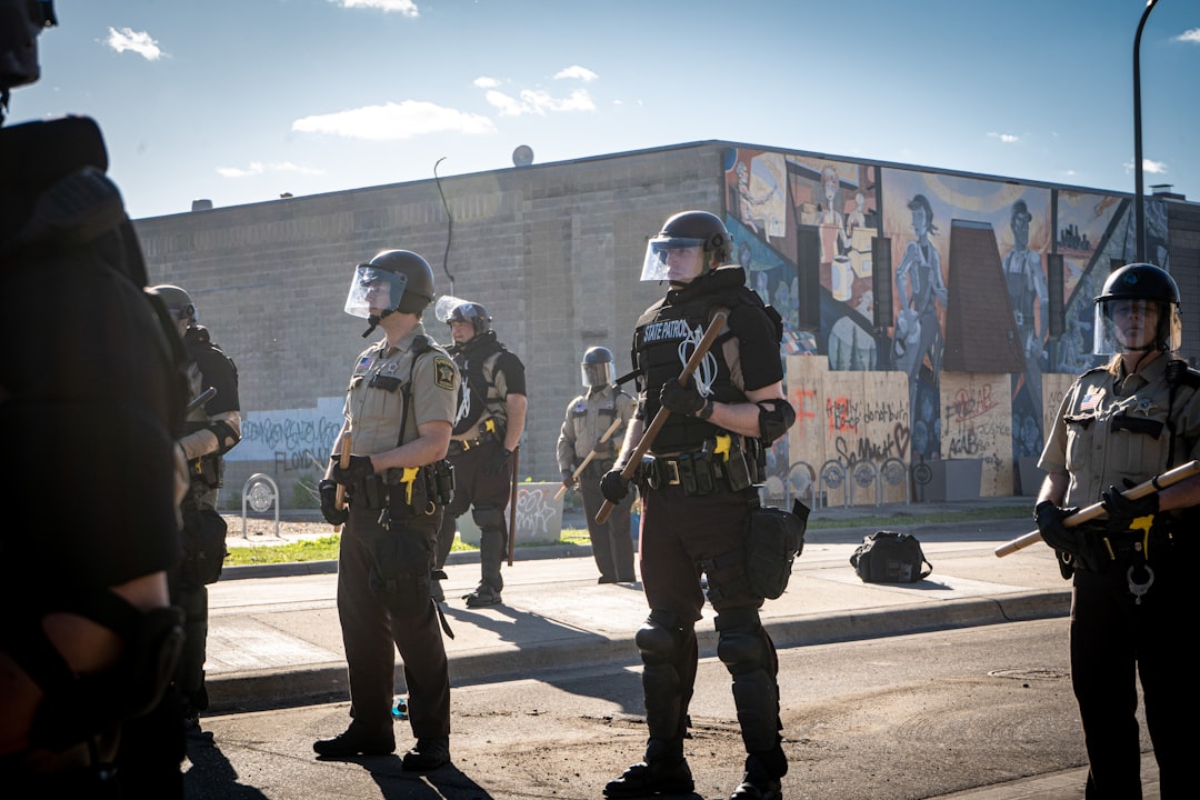 A protest scene in Minneapolis following the shooting