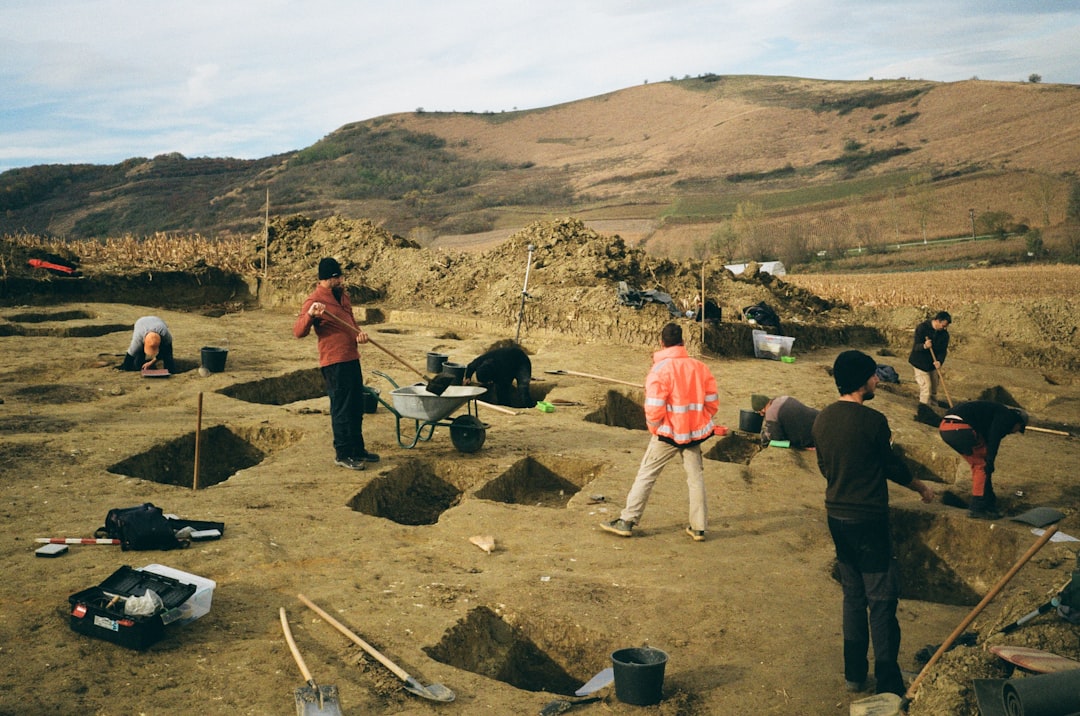 Excavation site in New South Wales showing paleontologists at work