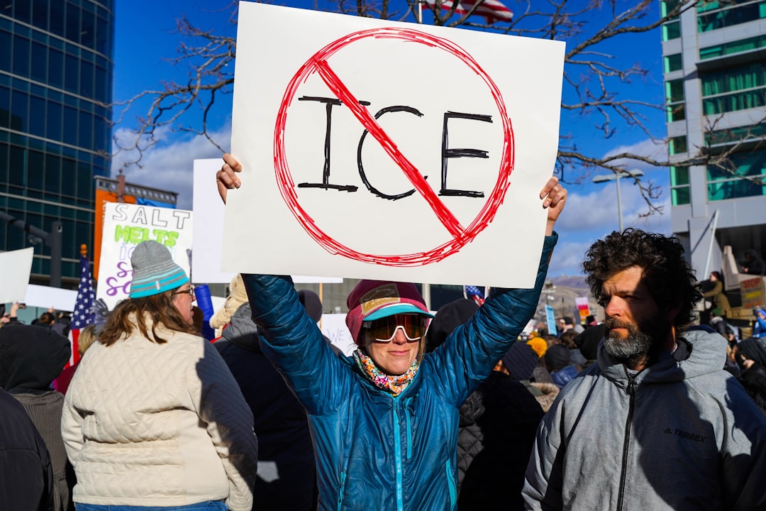 Protesters gathering in front of Salt Lake City Hall