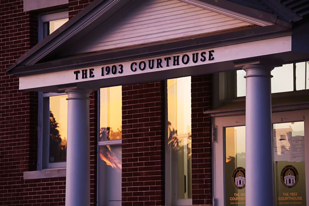 exterior of the courthouse where the trial is taking place