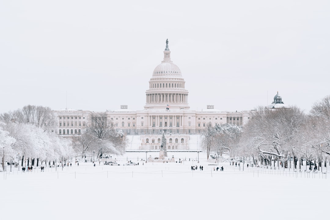 Protesters outside a government building advocating for ICE reform