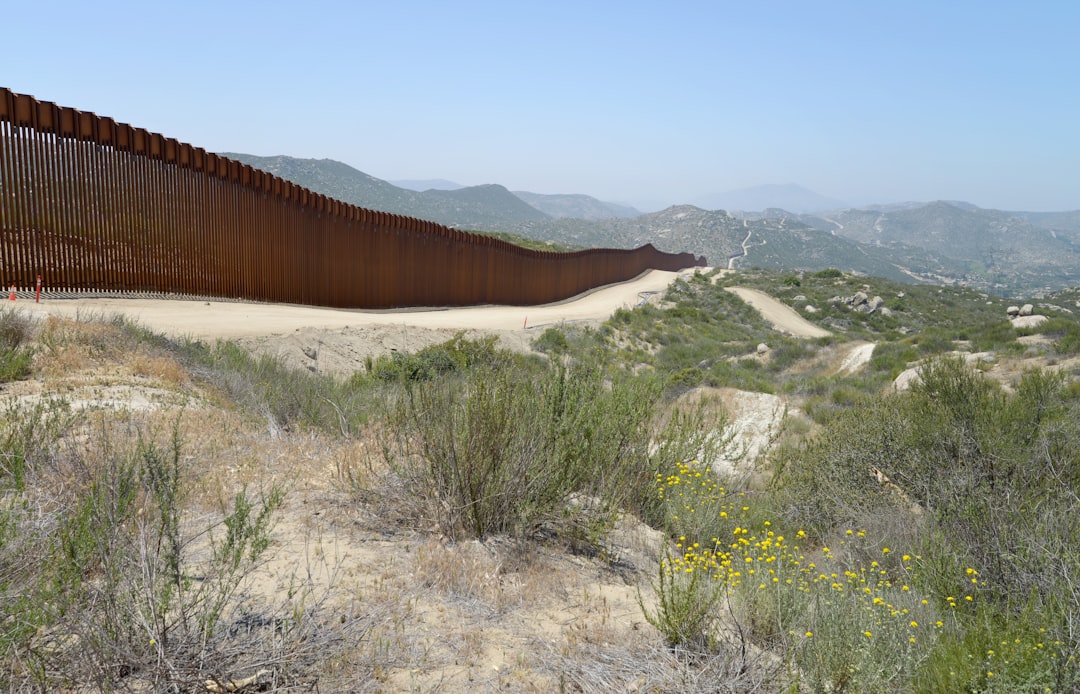 Border Patrol officers conducting a routine patrol at the U.S.-Mexico border