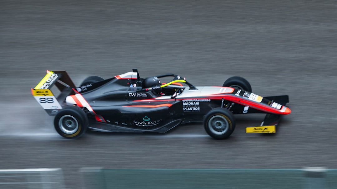 Isack Hadjar driving the F1 car during the Barcelona test