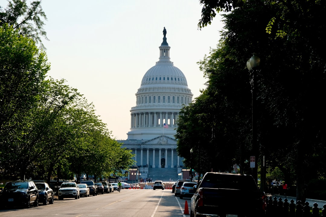 Senators meeting at the Capitol discussing the funding deal
