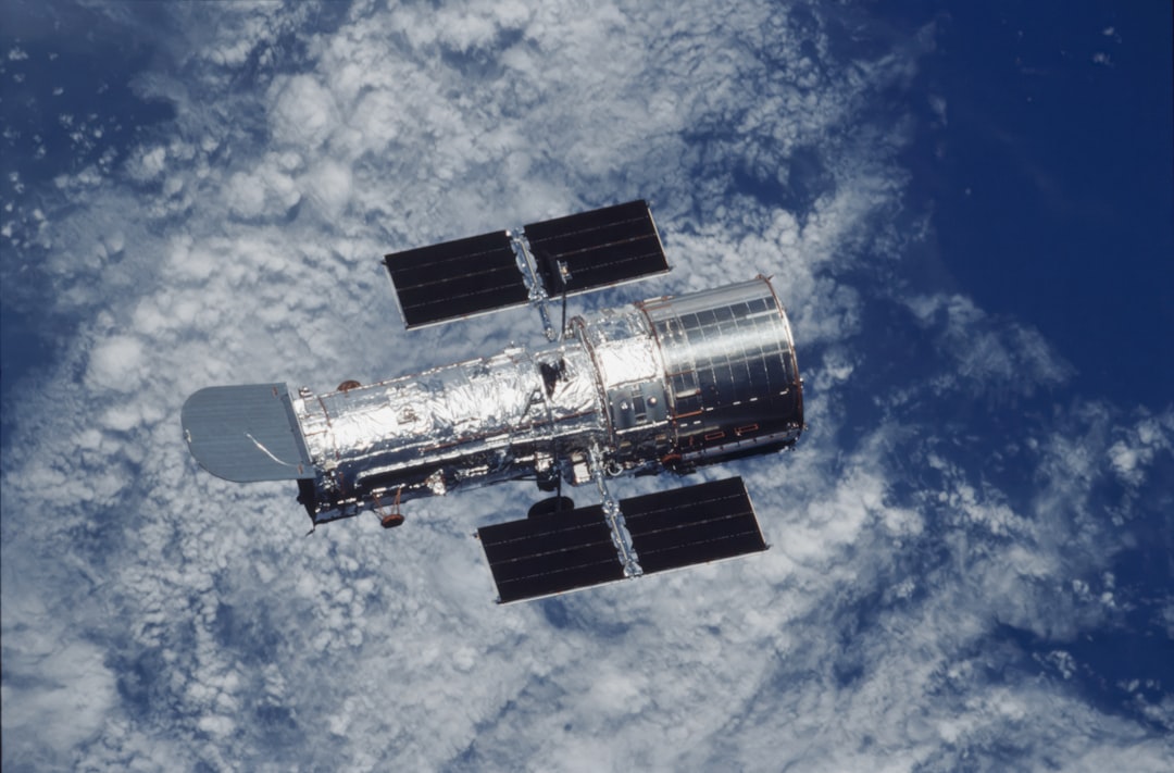 A detailed view of the Hubble Space Telescope in orbit