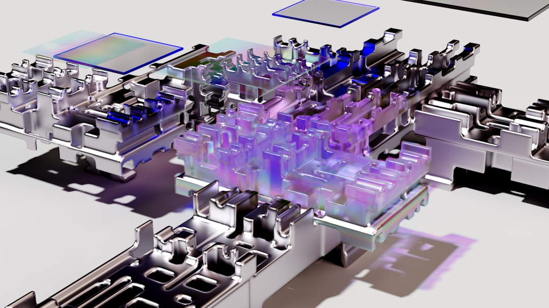 A futuristic laboratory showcasing quantum computers