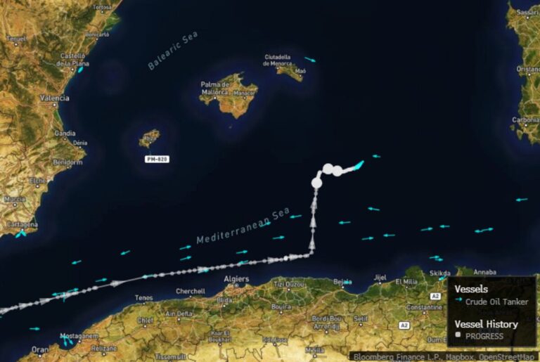 Russian Oil Tanker Drifts in Mediterranean, Raises Concerns