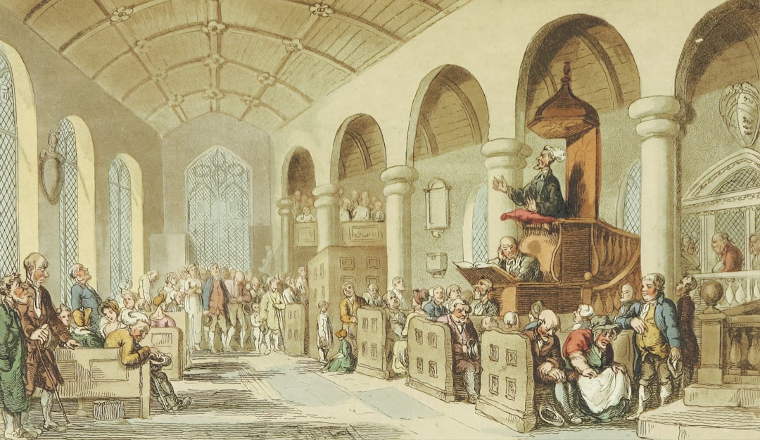 A courtroom scene depicting the judge delivering the ruling