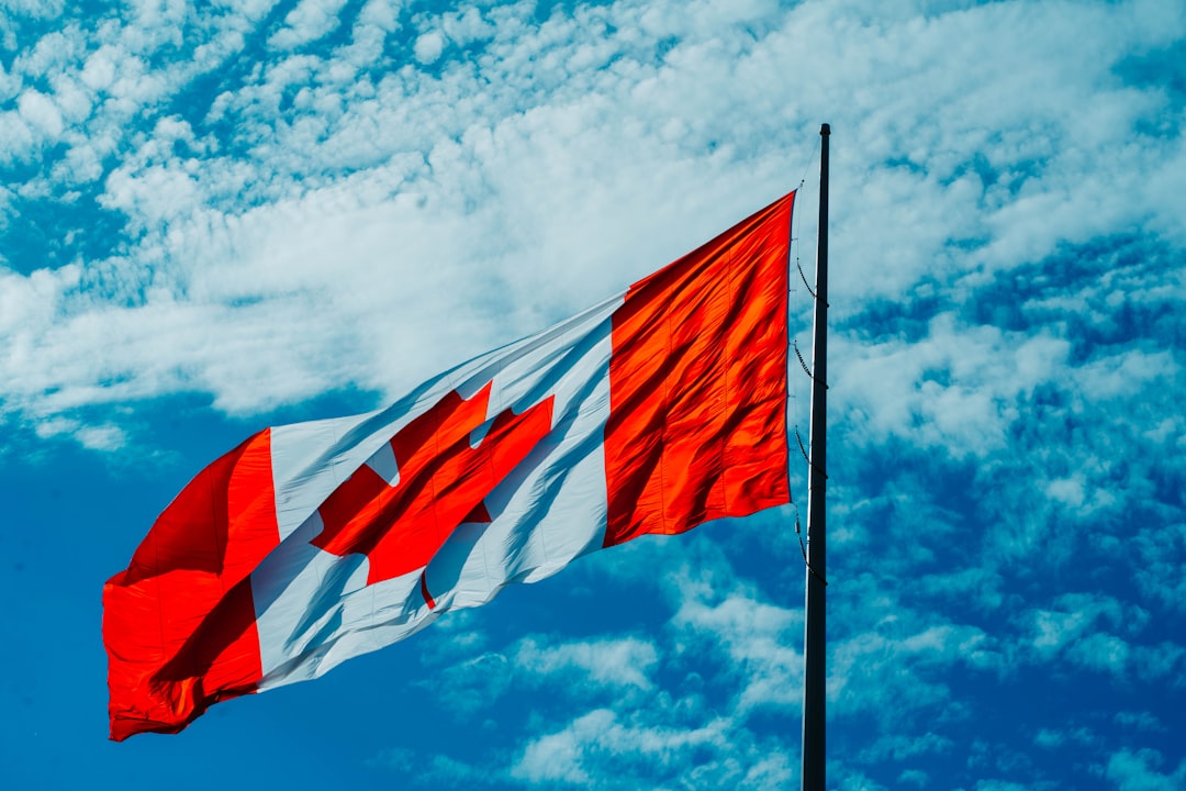 Canadian and Chinese flags symbolizing international trade relations