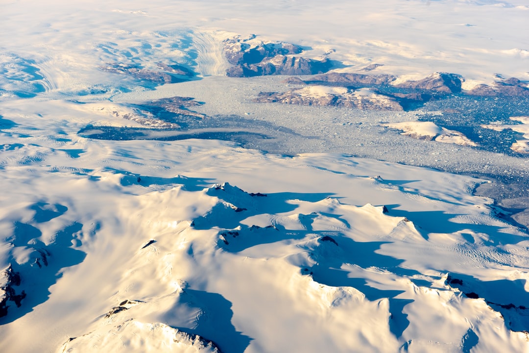 Aerial view of Greenland's mineral-rich landscape