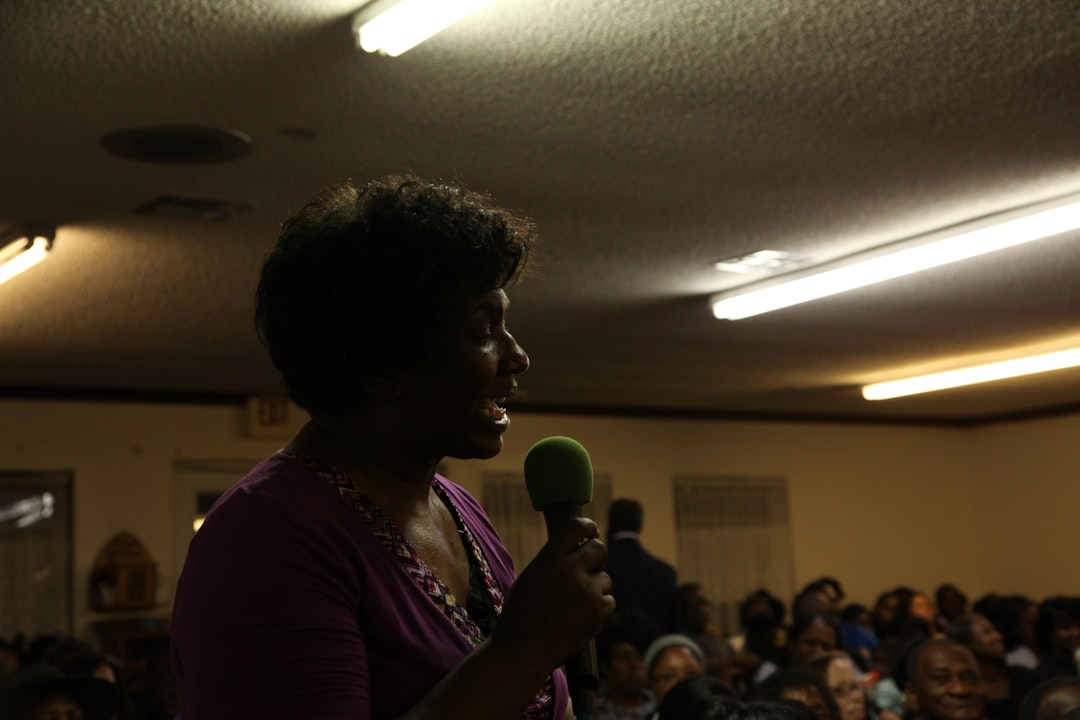Julie Emerson speaking at a political rally